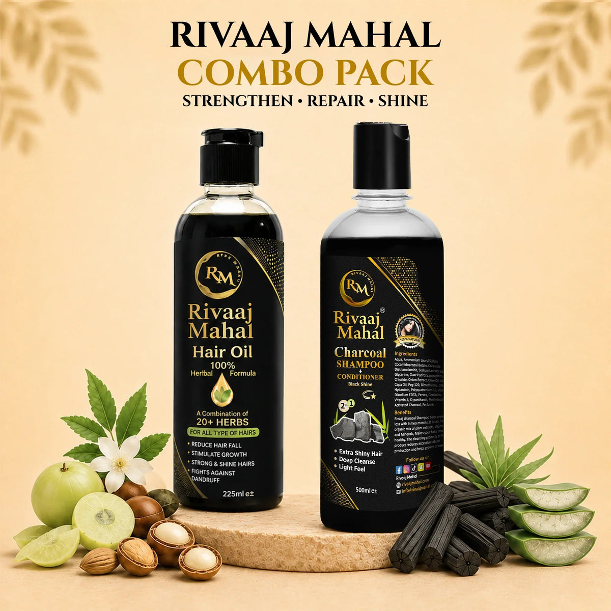 Rivaaj Mahal Complete Hair Care Bundle – Hair Oil & Shampoo