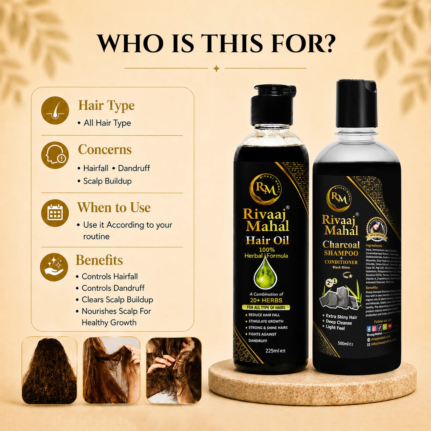Rivaaj Mahal Complete Hair Care Bundle – Hair Oil & Shampoo